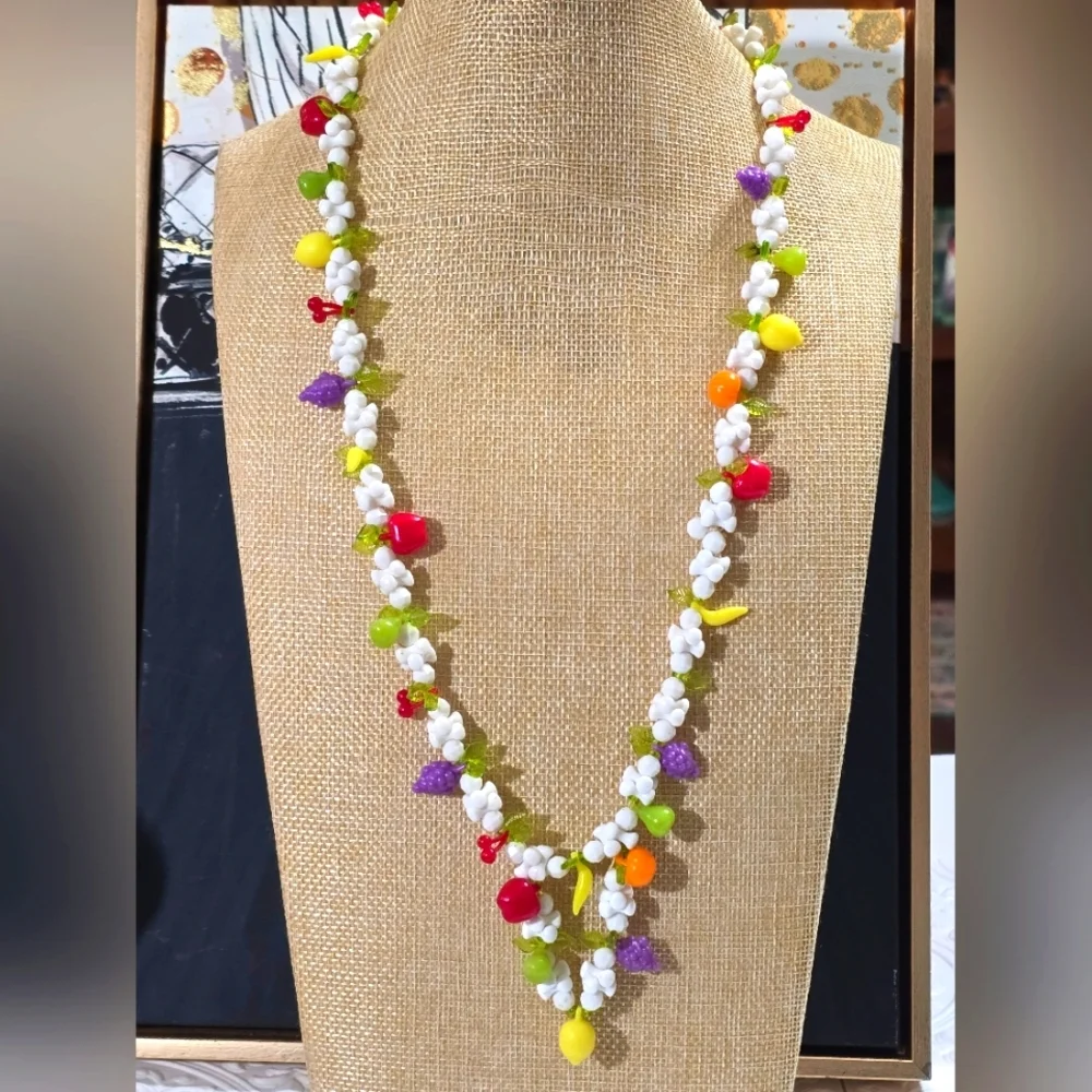Vintage Fruit Salad Plastic Necklace
